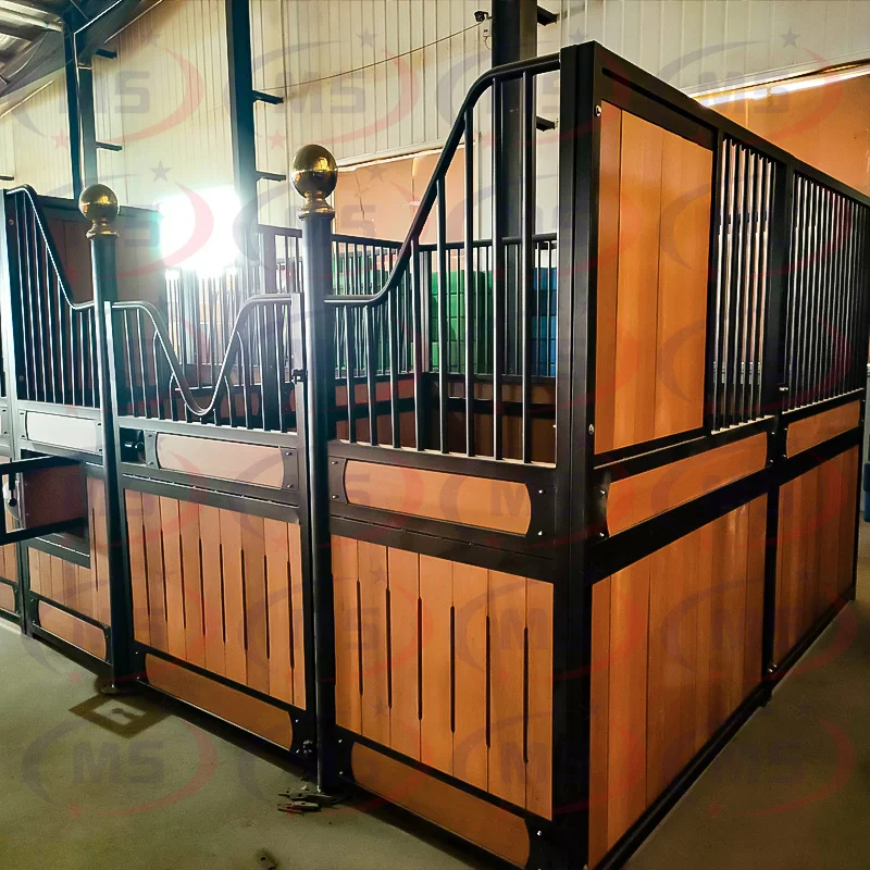 Outdoor Horse Stables Sale Barn Stall Boxes with Front Doors and Stable Panels