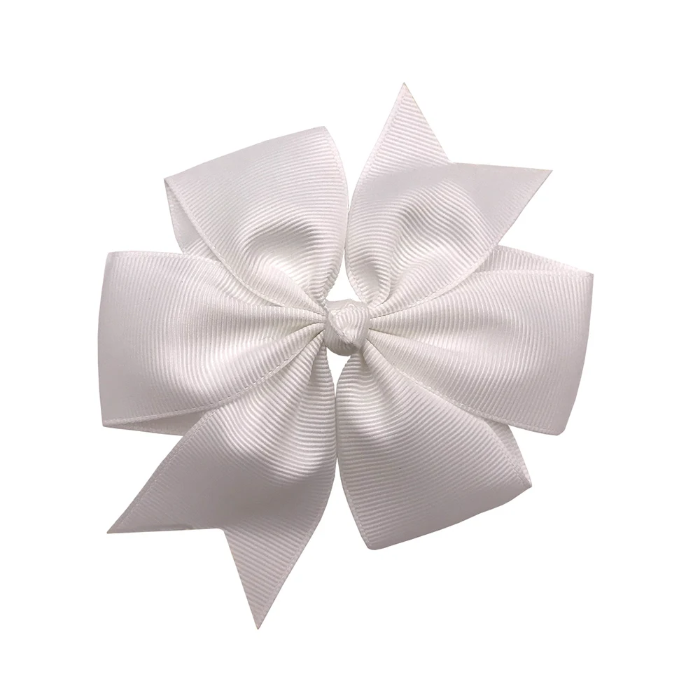 
10 cm 4 inch 20 Colors Custom Wholesale grosgrain ribbon pinwheel hair bows for Girls Hair 