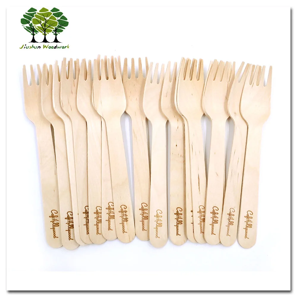 Biodegradable bulk birch wood spoon / forks / knives wooden cutlery