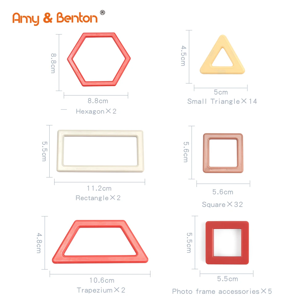 AMY & BENTON 76pcs Hot sale Animal Magnetic Building Blocks for Children Educational Toys