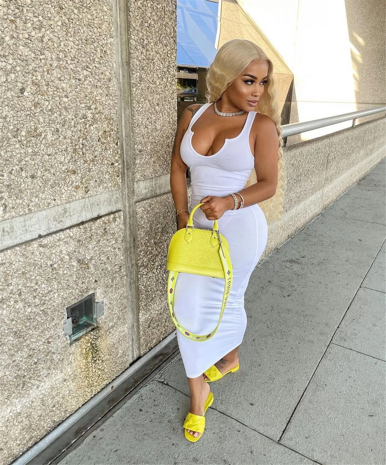 Europe and America Slim Maxi Dress Ladies Sexy Summer Clothes for Women Deep V-Neck Designer Clothes Dresses Women Lady Elegant