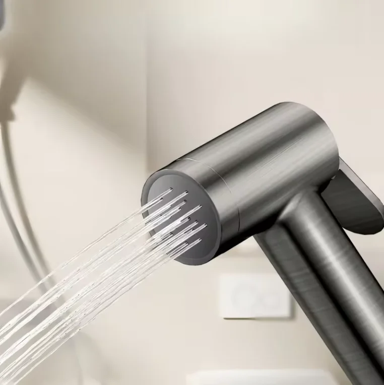 ARROW Black Gun Gray Piano Shower System Cold And Hot Water Mixer 4 Functions Contemporary Shower Faucets Bathroom Shower Set
