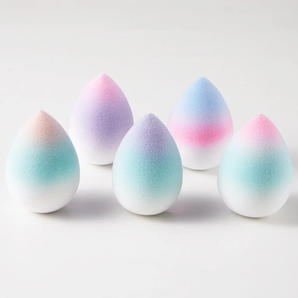 Free Sample Mult-color Wholesale Premium Super Soft Make Up 3D Latex Free Makeup Gradient Microfibre Beauty Sponge