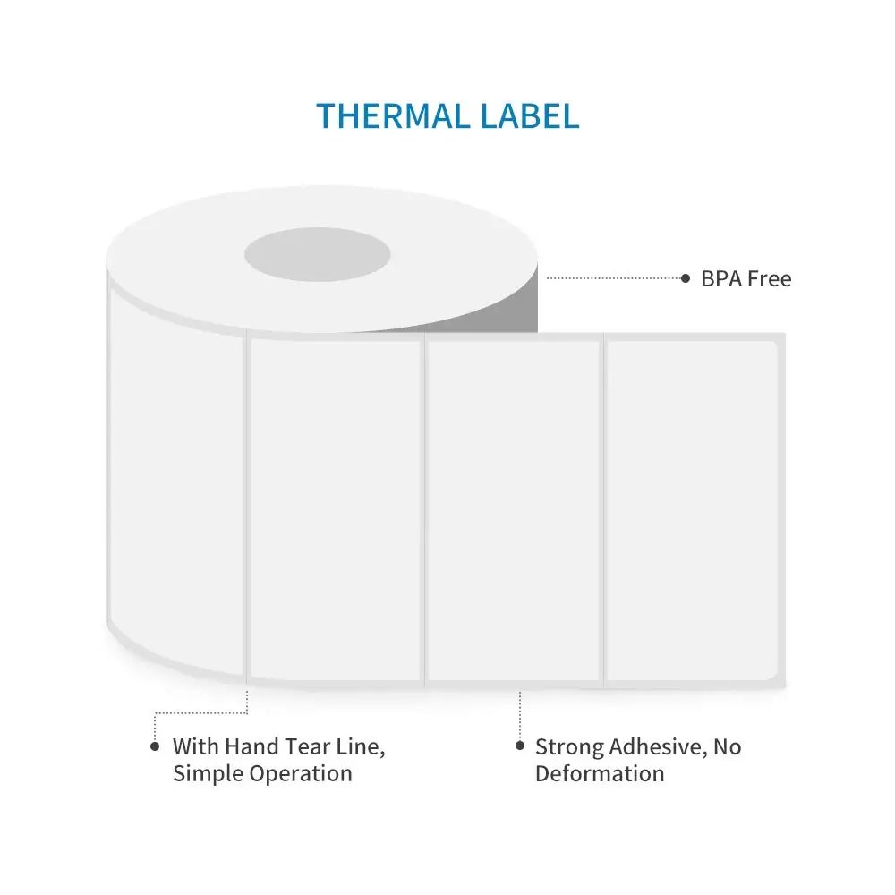 3x5 Thermal Label 4x2.5 Direct Thermal Label 58x40 700 3000 Roll Customized Thermal Label 30*40 Manufacturer Price