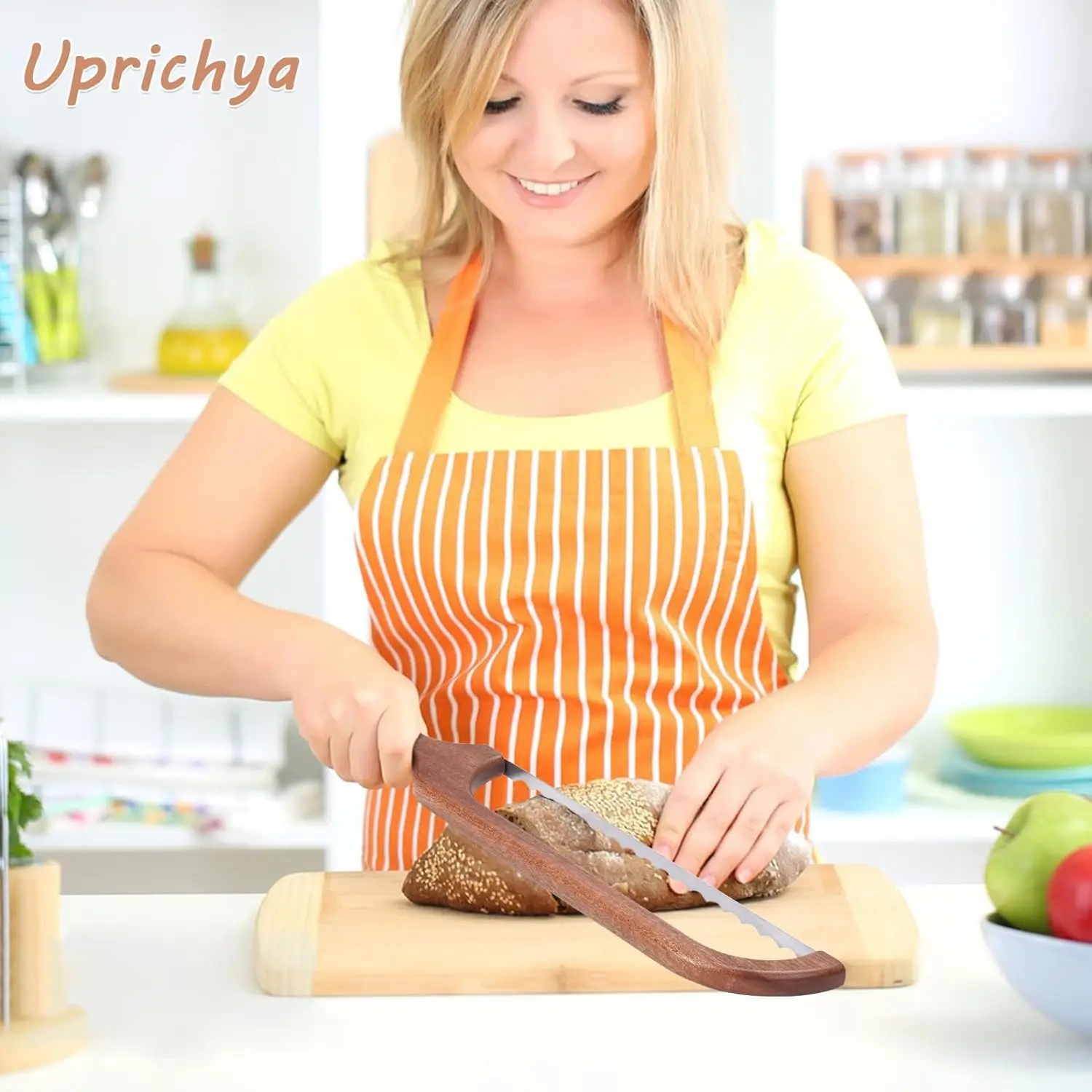 Wooden Bread Bow Knife, Sourdough Bread knife Cutter for Homemade Bread Baguettes Sandwich