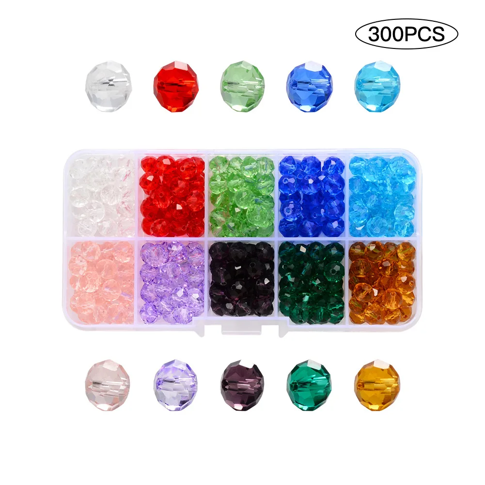 Grade A 4mm 6mm 8mm 10mm Glass Rondelle Crystal Beads Faceted Bicone Bead for Jewelry Making Decoration