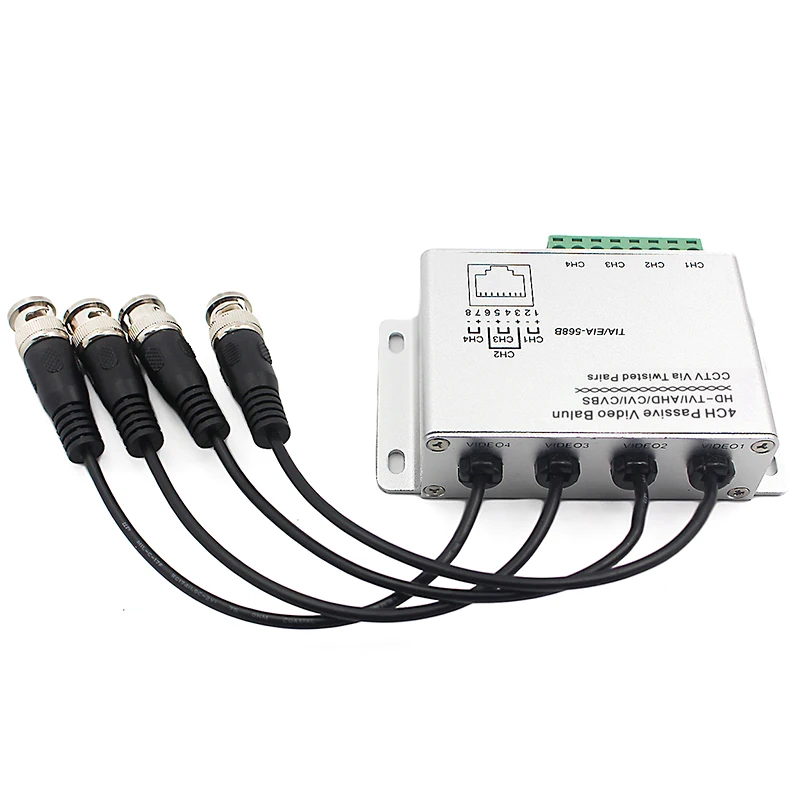 High Quality 4 Channel Passive RJ45 Video Balun 4ch For CCTV coaxial video balun