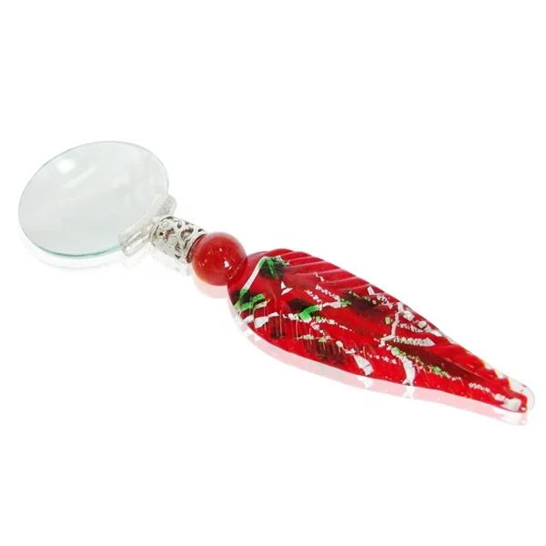 Personalized gift handmade murano glass handle 10x magnifying glass prices