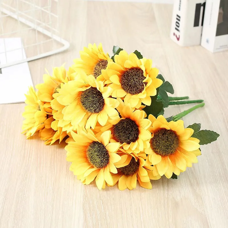 Hot Selling Simulated Artificial Silk Sunflower For Events Home Hotel Wedding Restaurant Decoration