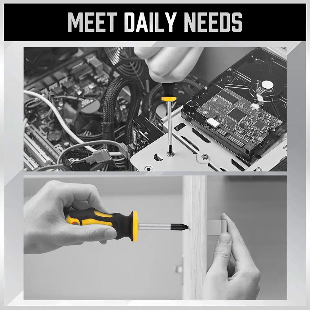 4pcs Ergonomically Designed Handle Slotted & Phillips Screwdriver Set