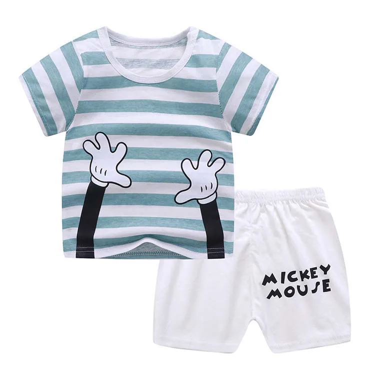 baby boy girl clothes set summer kids clothing shorts cotton T shirt and short set