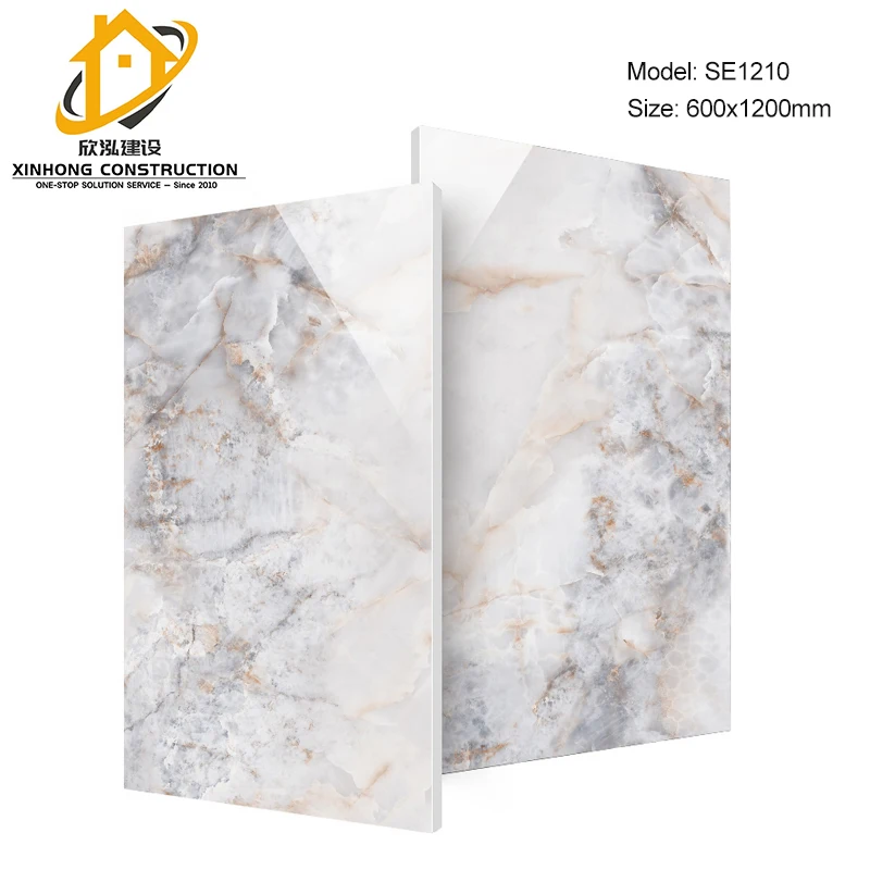 factory glazed ceramic floor marble glossy tile slab sintered stone