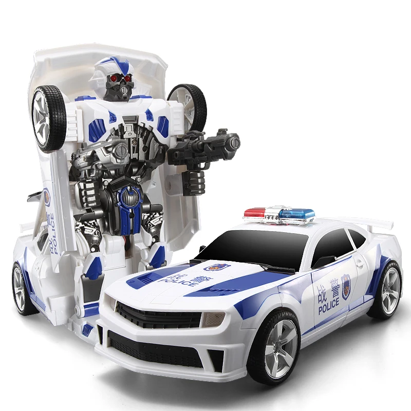 High-quality new products remote control Police car toy cool dancing mode  electric Deformed robot
