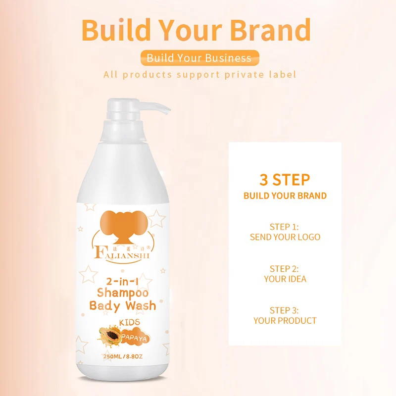 Wholesale Private Label organic and friendly baby shampoo Refreshing Nourishing kids hair shampoo wash 2 in For Kid