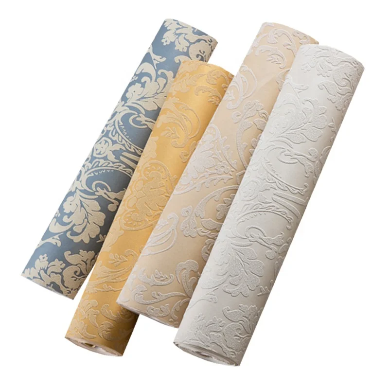 Европейские нетканые обои для спальни гостиной фоновая бумага телевизора тисненые утолщенные пасторальные 3D трехмерные