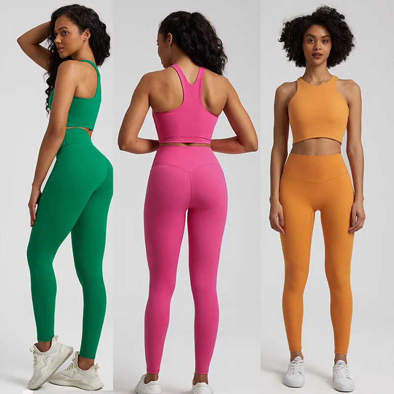 Wholesale Naked Sexy Fitness Yoga Outfit Beautiful Back Bra Peach