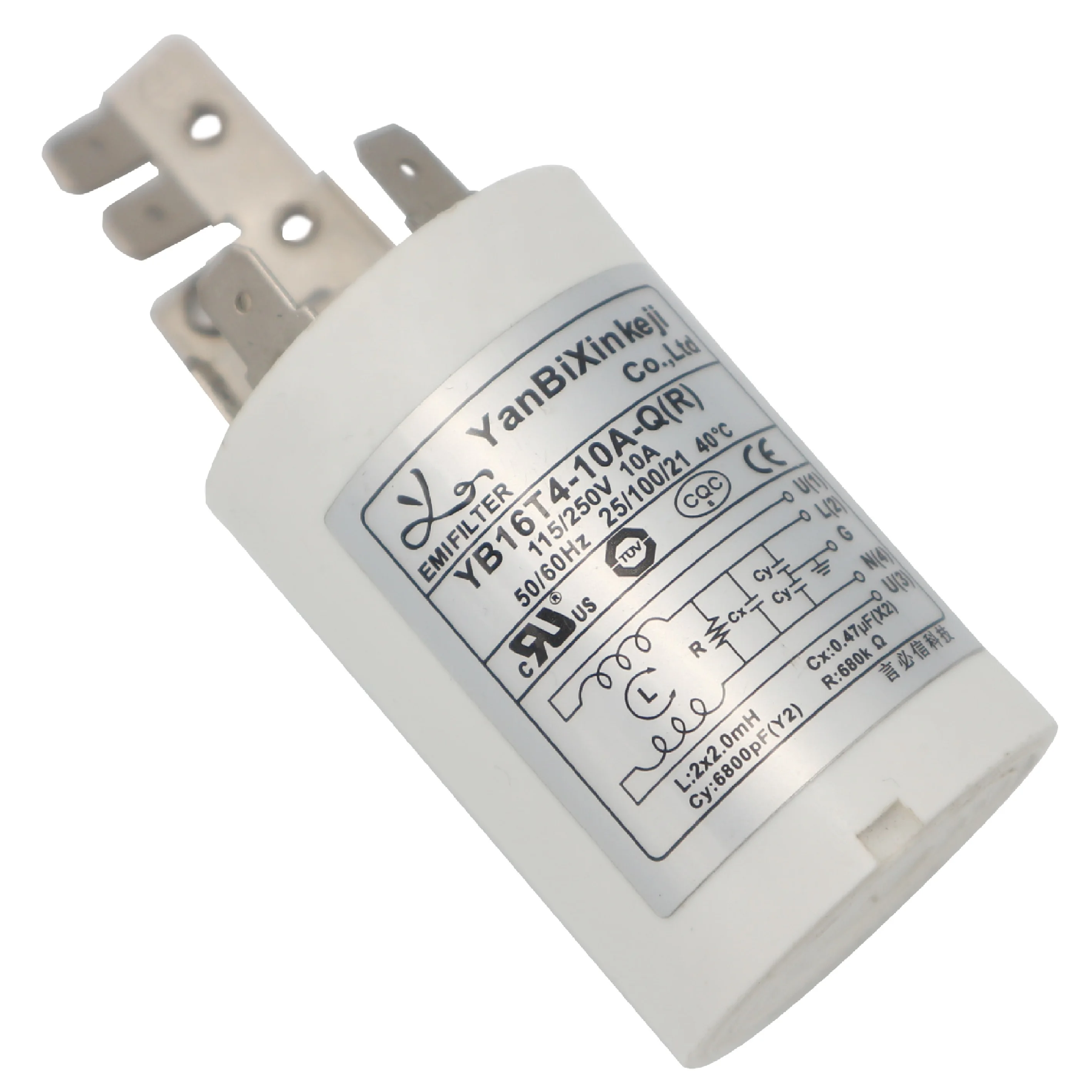 Yanbixin, Китай, линия электропитания, черный пластиковый фильтр EMI EMC для бытовой техники