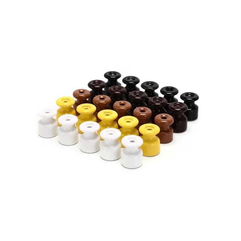 Small High Voltage Porcelain Electrical Insulators Twisted Cable Ceramic Wiring Insulation