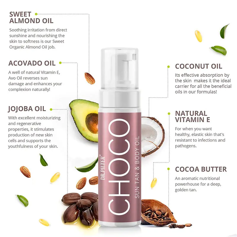 OEM/ODM Private Label Coconut Tanning Body Oil Natural Suntan  oil