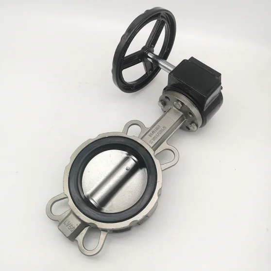 BIAOYI factory valve priceD371X-16P Stainless Steel Worm Gear Wafer Butterfly Valve