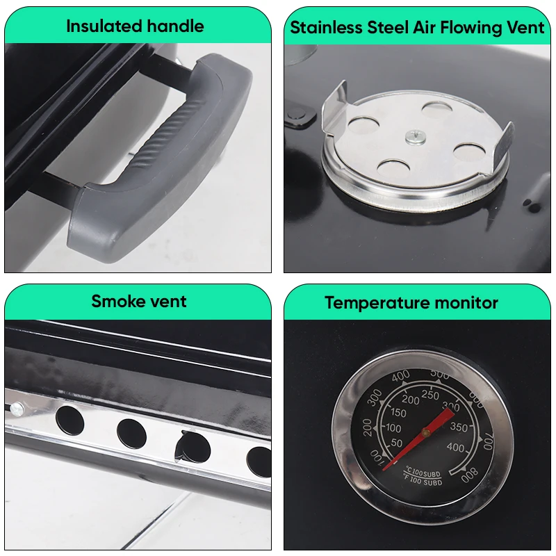Переносной настольный барбекю-гриль из нержавеющей