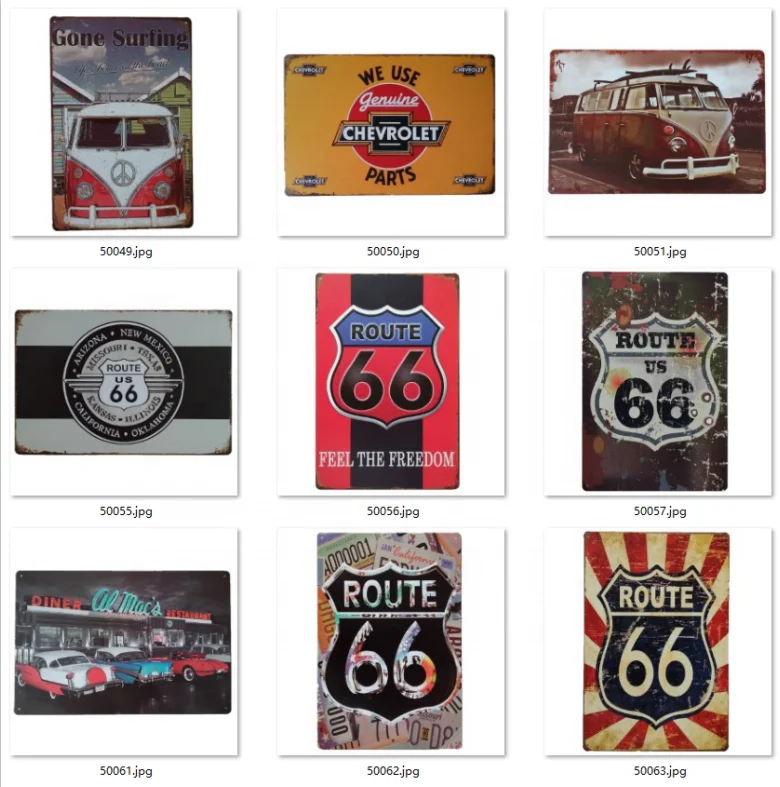 USA Road 66 Metal Tin Sign Car Bar Poster Signs Vintage Retro Plate Iron Art Style Painting Garage Wall Decor 30*40 CM