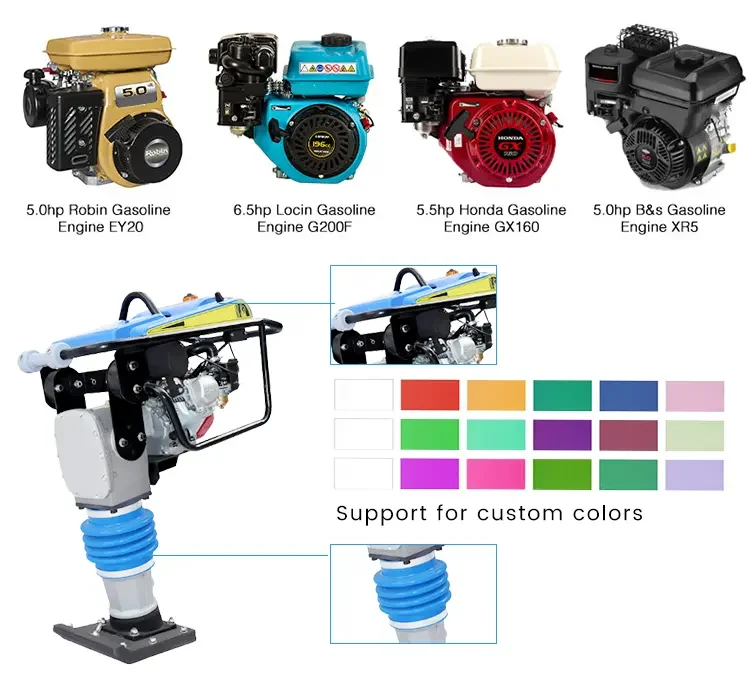 tamping rammer for Soil 5.5hp gasoline petrol hammer electrical 4kw motor Gasoline Tamping Rammer