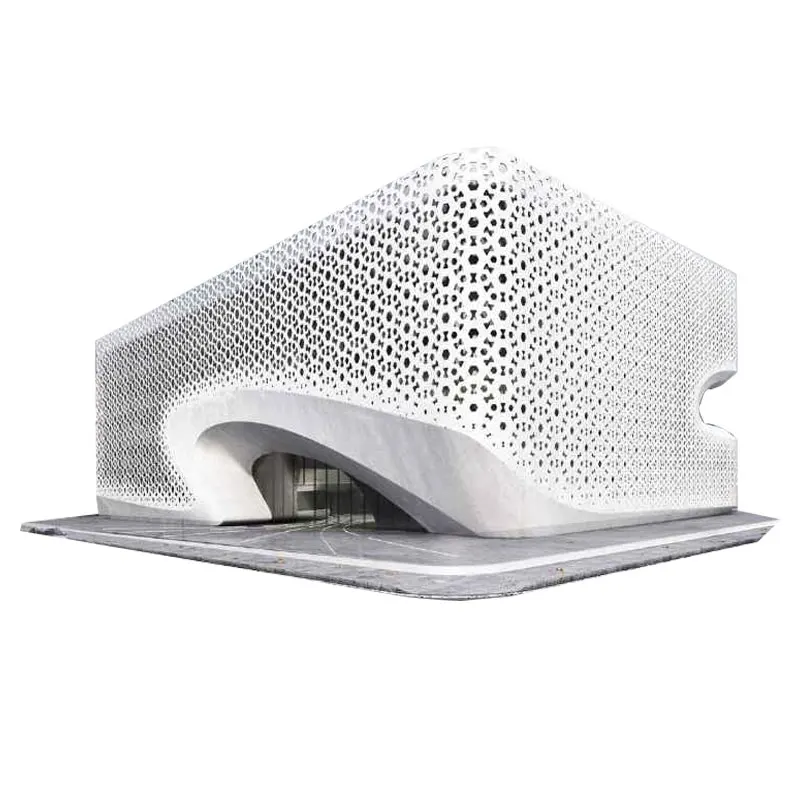Decorative Aluminum Perforated Metal Facade Panel External Cladding Aluminum Curtain Wall