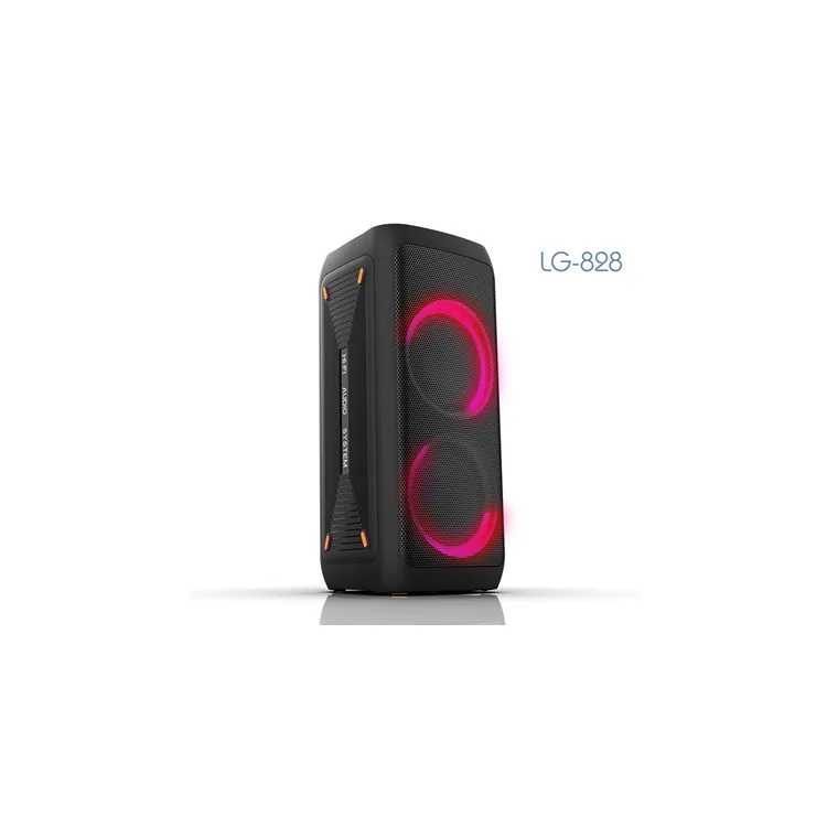 
LINGE Double 8 inch 80W party rechargeable portable outdoor speaker box with LED Display 