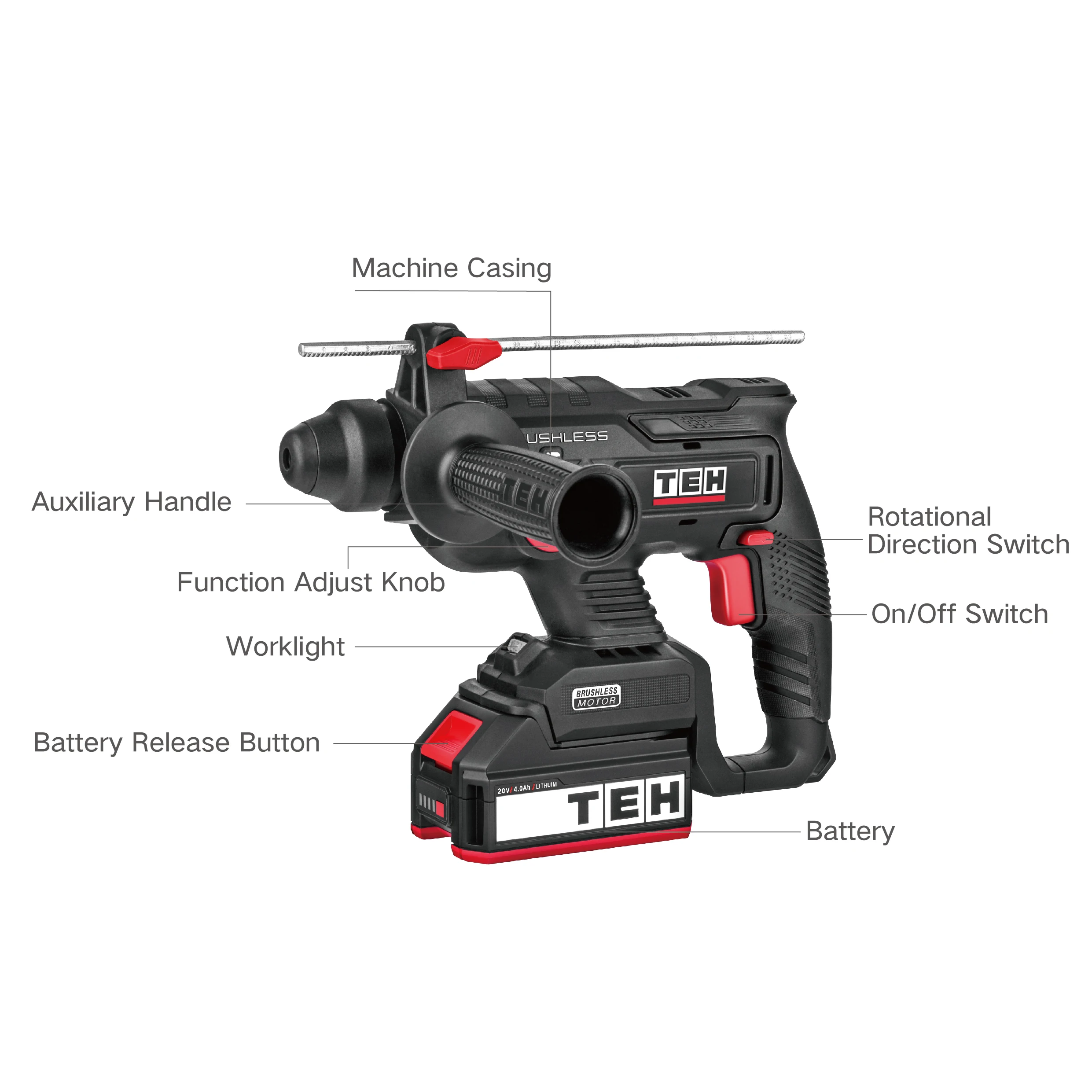 TEH Martelete 20V 22MM Cordless Drill With SDS Plus