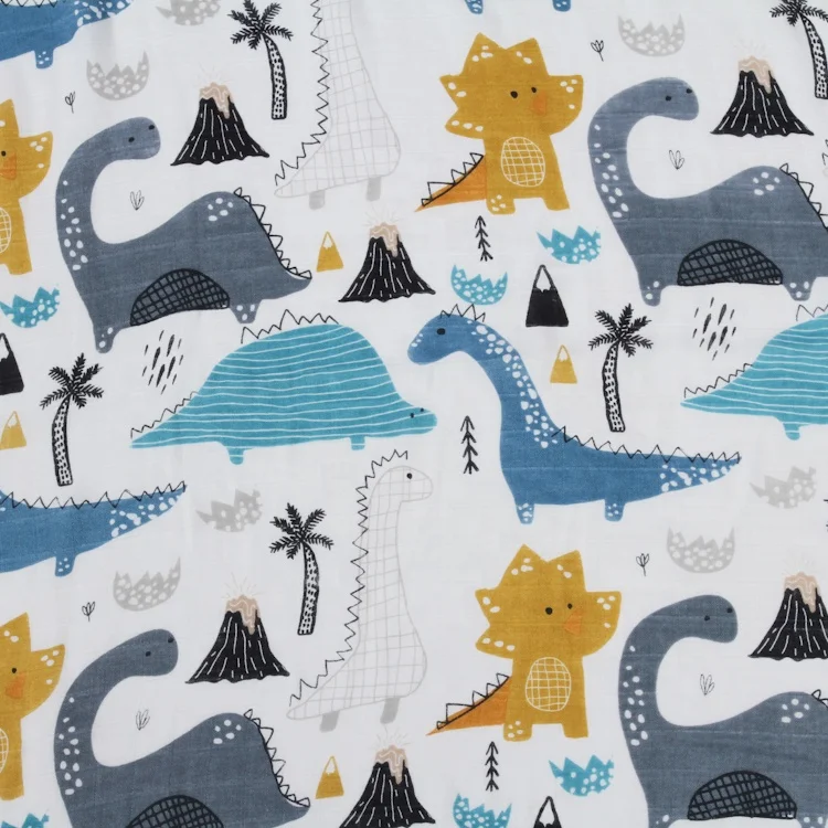 
White customized size animal print 100% cotton best soft blanket baby swaddle muslin for military 