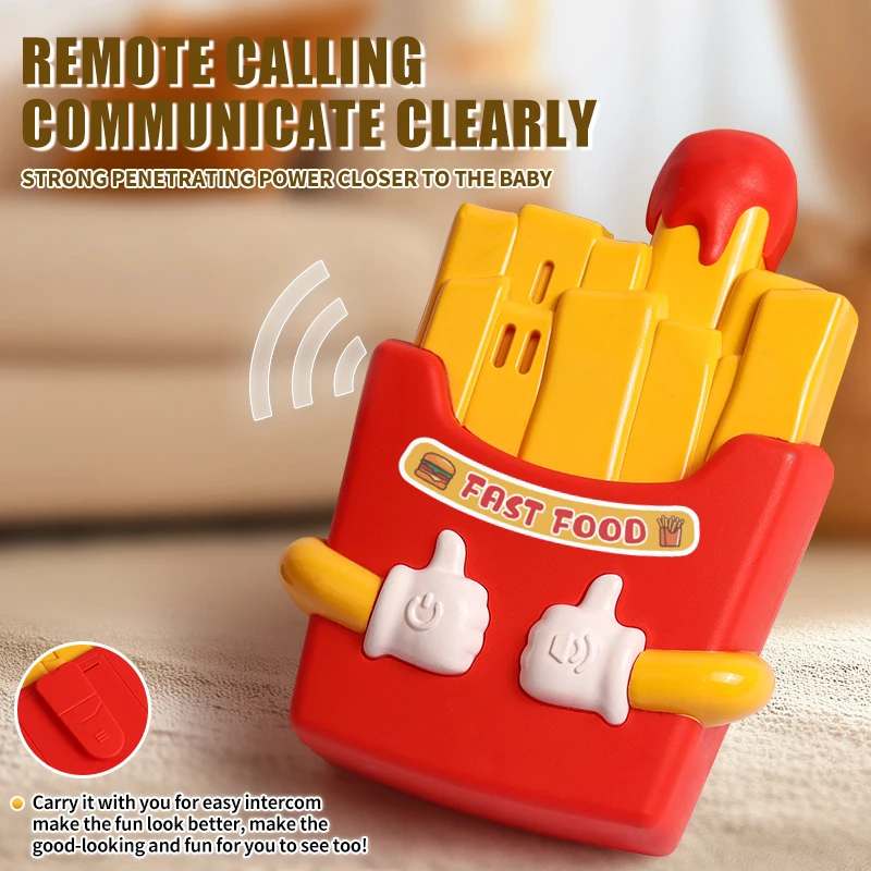 QS New Design Portable Mini Fast Food Shape Interphone Toys Plastic Handhold 500M Long Range Walkie-talkie Toys For Children