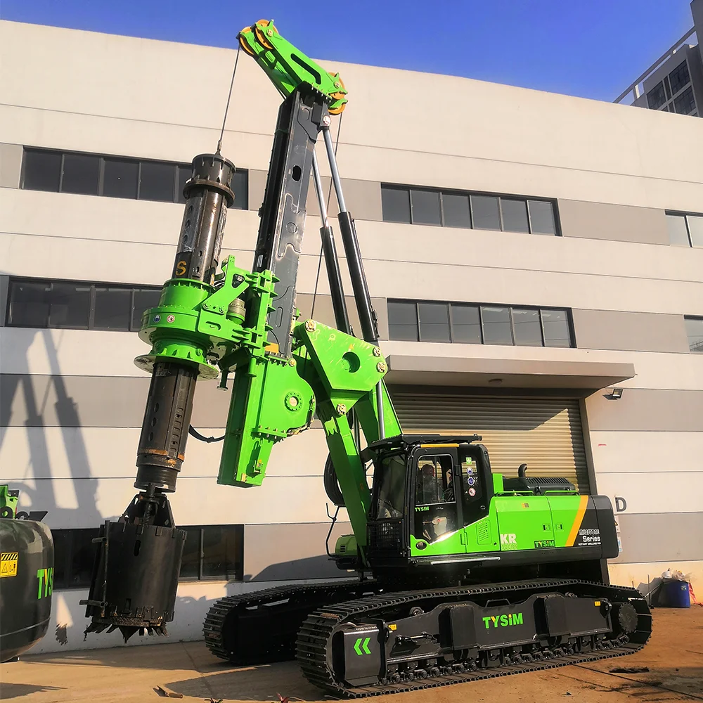 Construction Works Main Winch Speed 66 m/min Low Headroom Hydraulic Rotary Rock Drilling Rig Machine