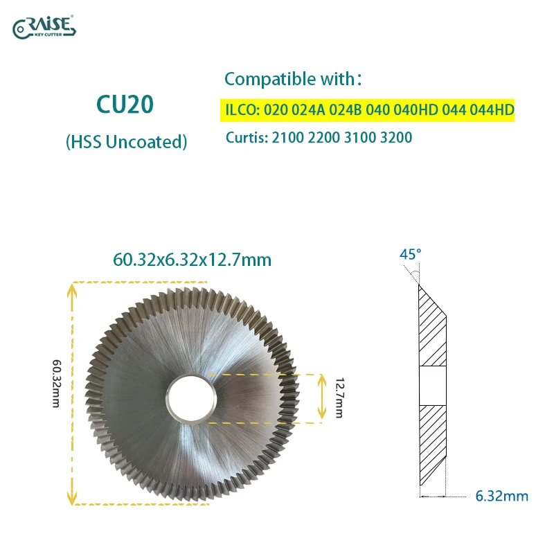 Compatible with Machines Carbide HSS HPC 9120RM 9220RM Locksmith Key Machine Cutter