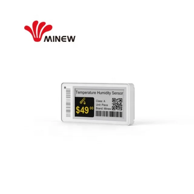  Minew 2 13 дюймов nfc поддержка BLE 5 0 Беспроводная электронная полка этикетка цифровая цена черный белый и желтый