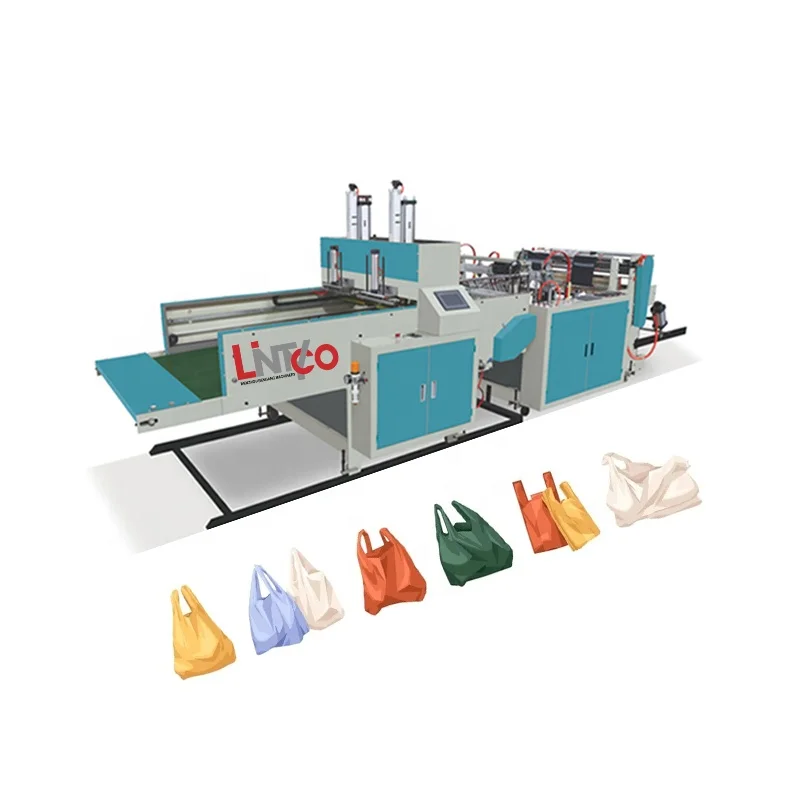 BG470*2 Biodegradable Bag Sealing Machine Type and Plastic LDPE HDPE  Material T-shirt shopping plastic bag making machine price