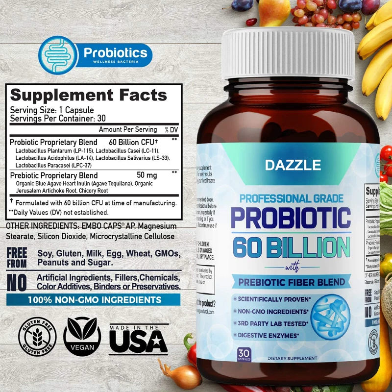 Vitamins Newborn OEM ODM Private Label OEM PackiVegan Probiotics Supplements 60 Billion Cfu Vegan Women's Probiotic Capsule 