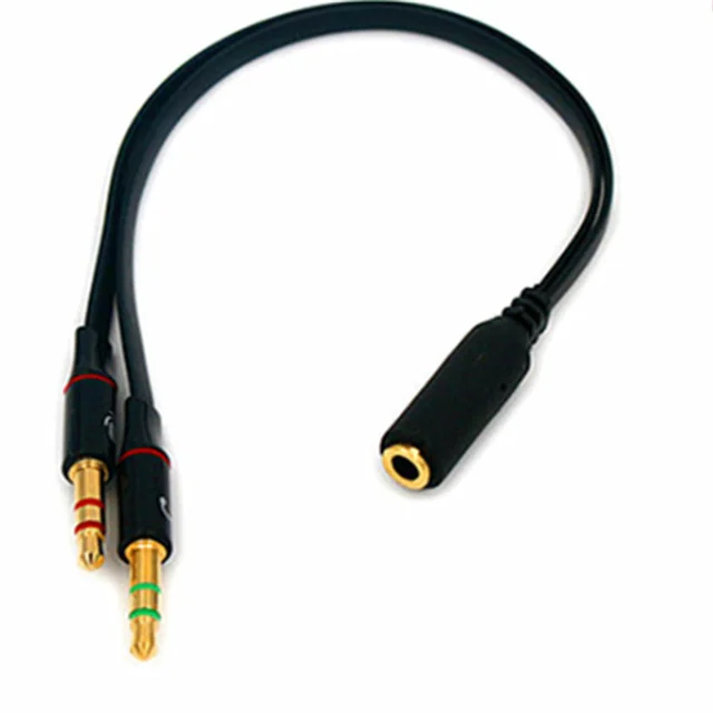 Black Headphone 3.5 mm AUX Audio Splitter Cable