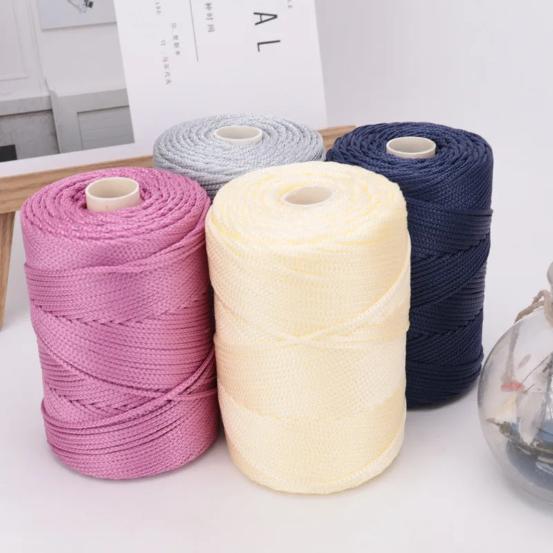 High quality 3mm 4mm 5mm colorful roll braided polyester Macrame rope