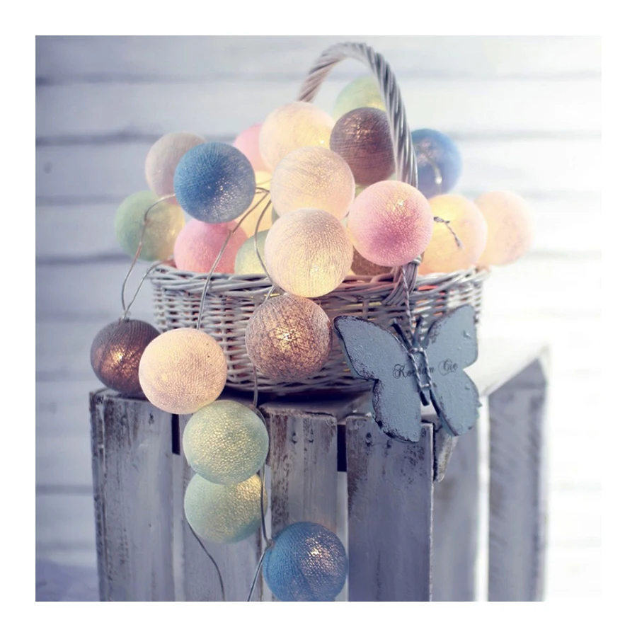 wholesale new creative LED cotton thread ball string lamp bedroom headboard decoration string lights