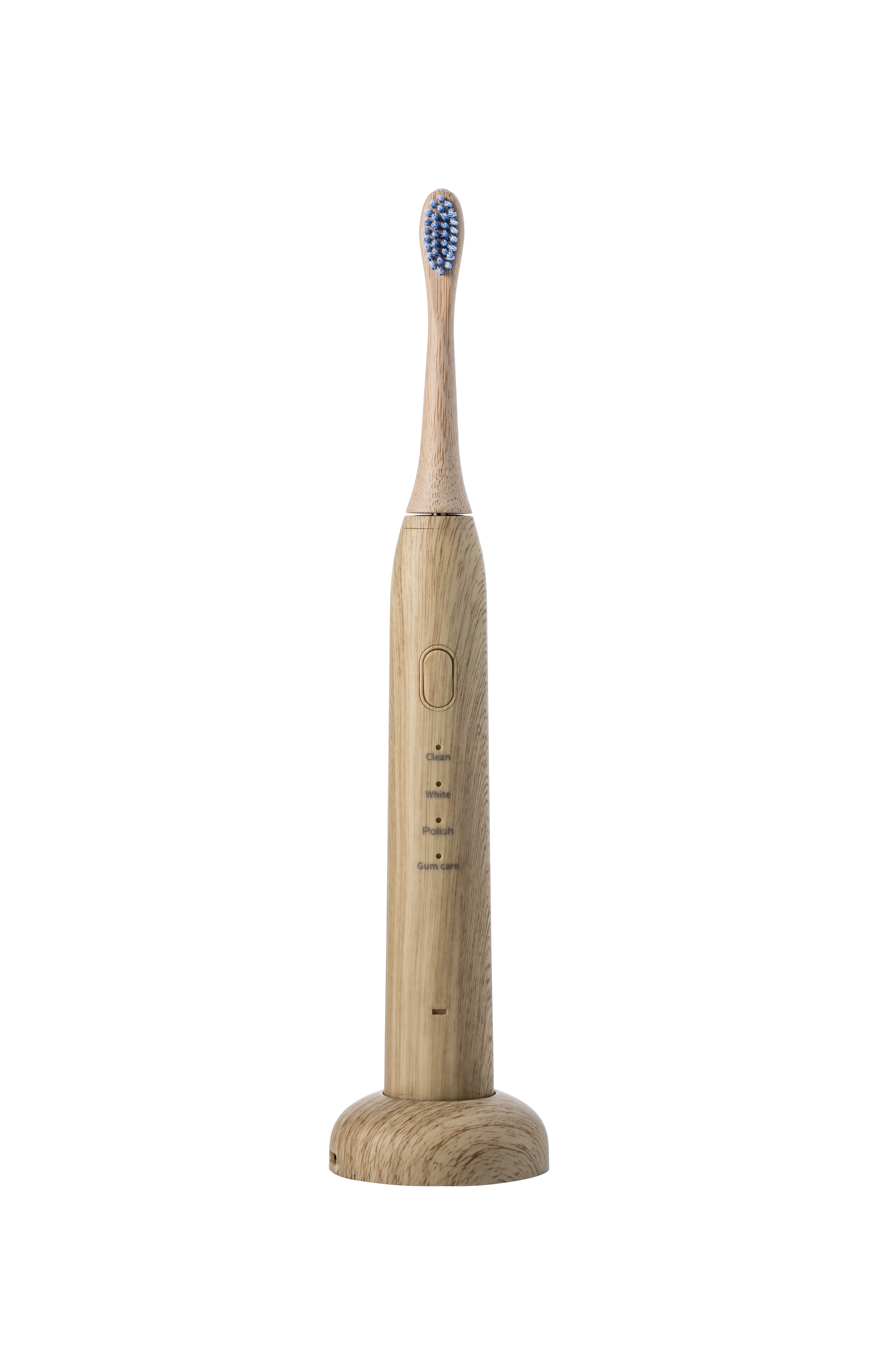 Rechargeable battery  IPX7 protection sustainable bamboo handle  brush heads BSCI, CE, RoHS electric toothbrush