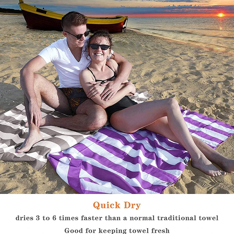 Quick dry Microfiber beach towel bath towel with hanging tag