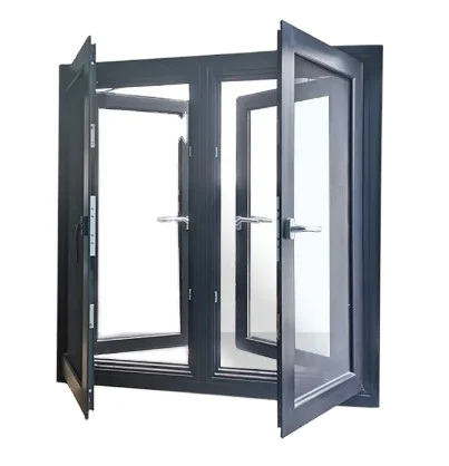 LongTai (Rokee)  French window aluminium window double glazed casement window wood grain windows
