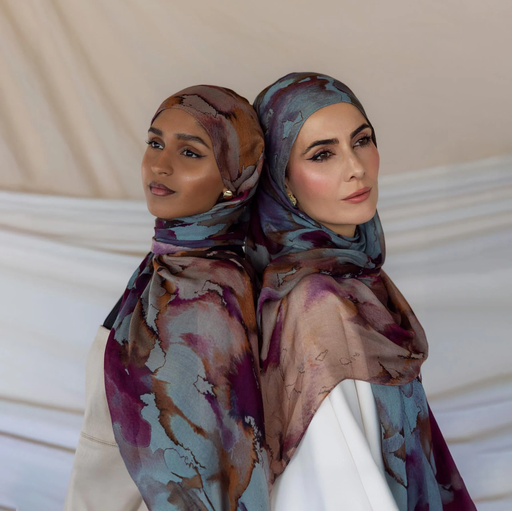 Ready To Ship Watercolour Floral Printed Hijabs Marble Modal Shawl Woven Modal Hijabs Large Rectangle Size