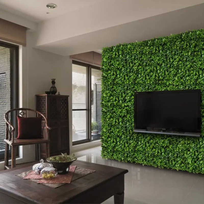 Wholesale Artificial Panel Hedges Roll Plastic Boxwood Grass Green Wall Faux Vertical Plants Wall For Garden Decoration