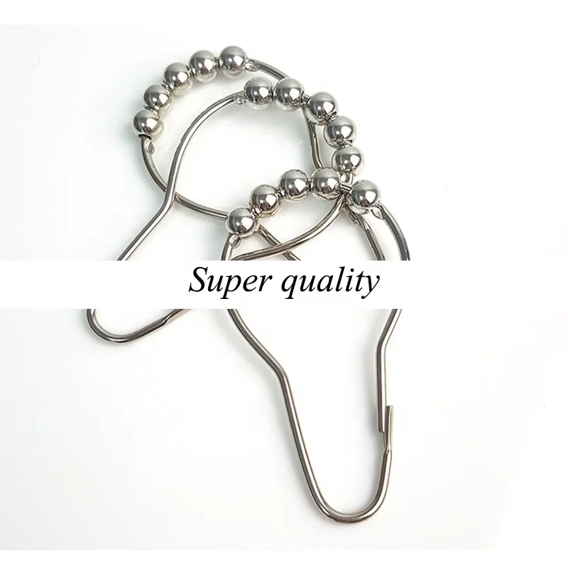 Sliding Curtain Hook Curtain Rod Rings Curtain Rings Hooks Clips Rust-Resistant Metal Glide Shower Hooks Rings for Bathroom