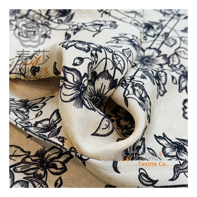 Customize Digital Printing Floral Viscose Printed Fabrics 100 Viscose Modal Fabric For Shirt Dresses Home Textile