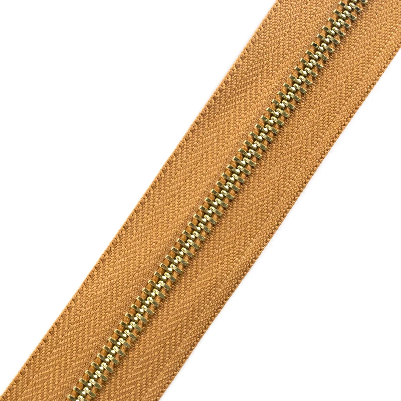 Manufacturers Zip Wholesale 3# 5# Gold Zipper OEM Zip Roll High Quality Metal Zipper Roll