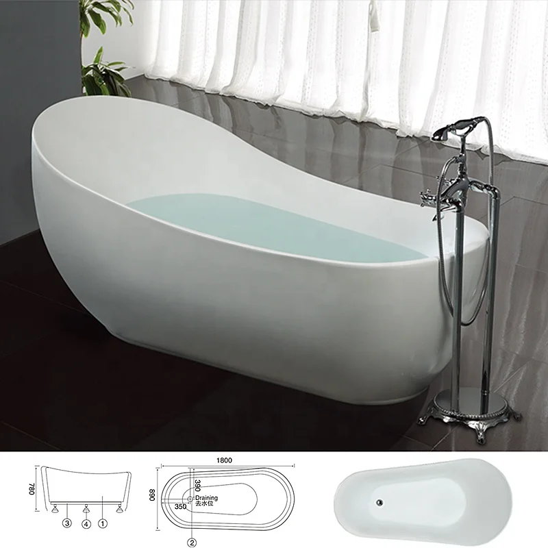 Common Simple Ceramic Bath Tub