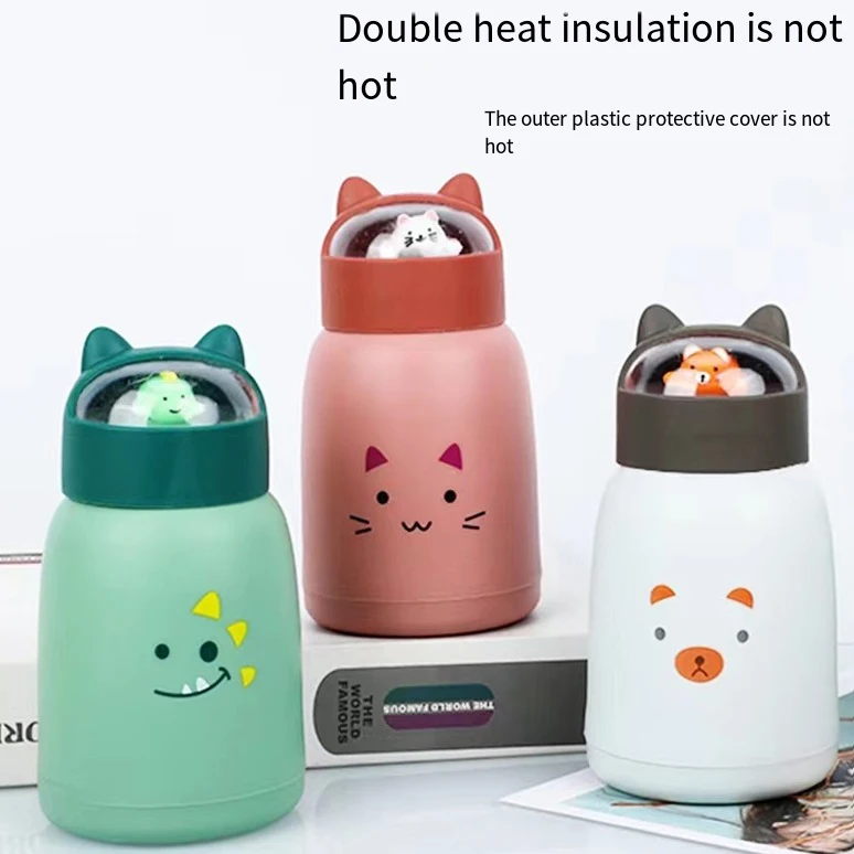 NEW Wholesale Cute Pet Figure Cartoon Opening Gift Glass Outdoor Travel Cup for Children